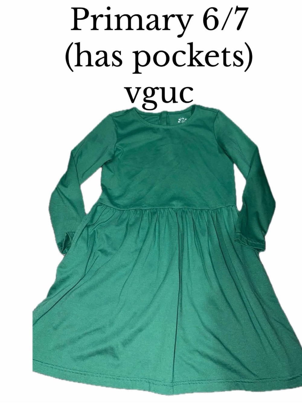 Primary 6/7 green dress with pockets